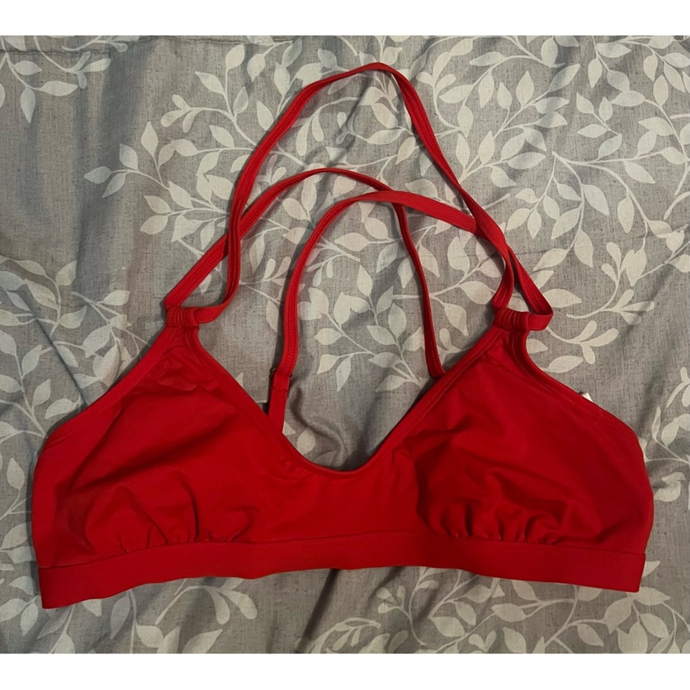 Athleta Red Bikini Swim Top (NWOT)